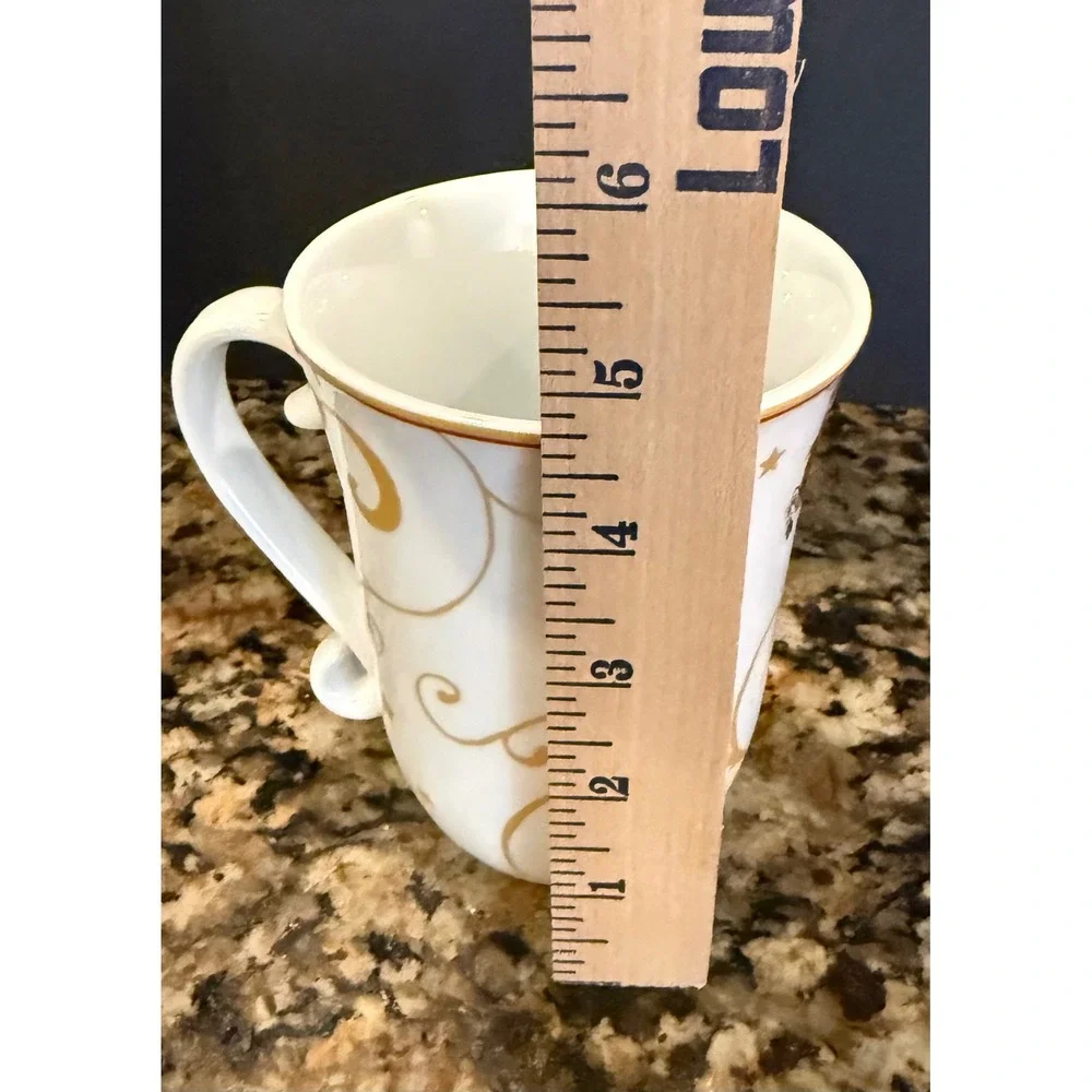Williams Sonoma Coffee Mug White Twas Night Before Christmas Sleigh Santa